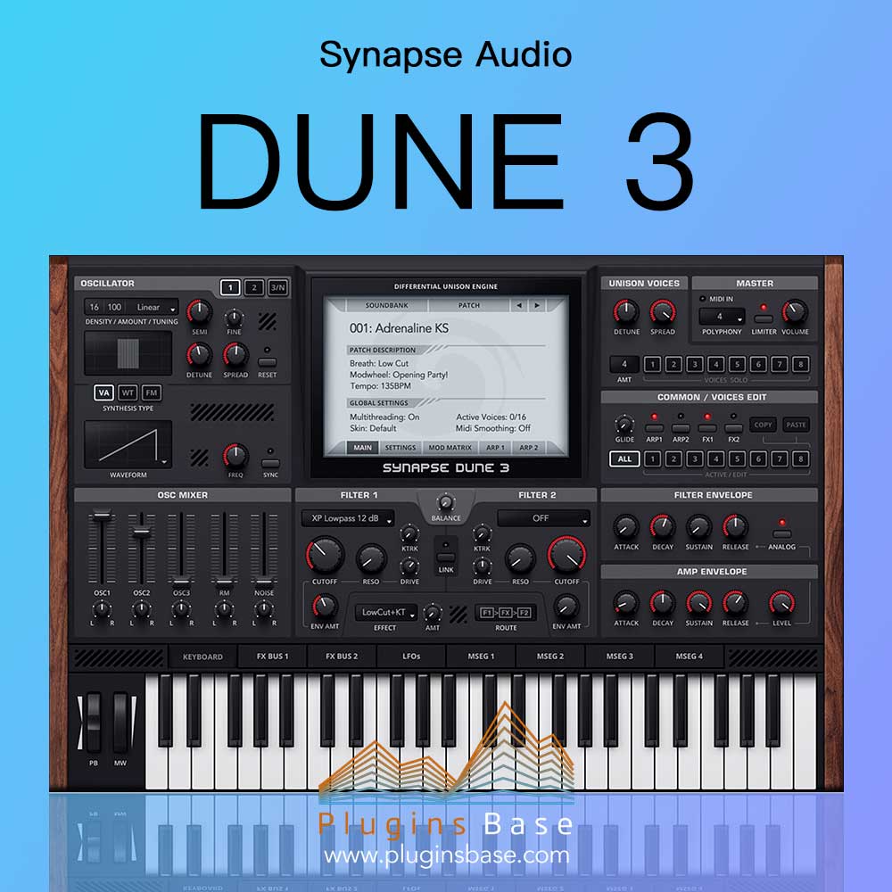 DUNE 3 by Synapse Audio - Synth (Analogue / Subtractive) Plugin VST VST3  Audio Unit AAX