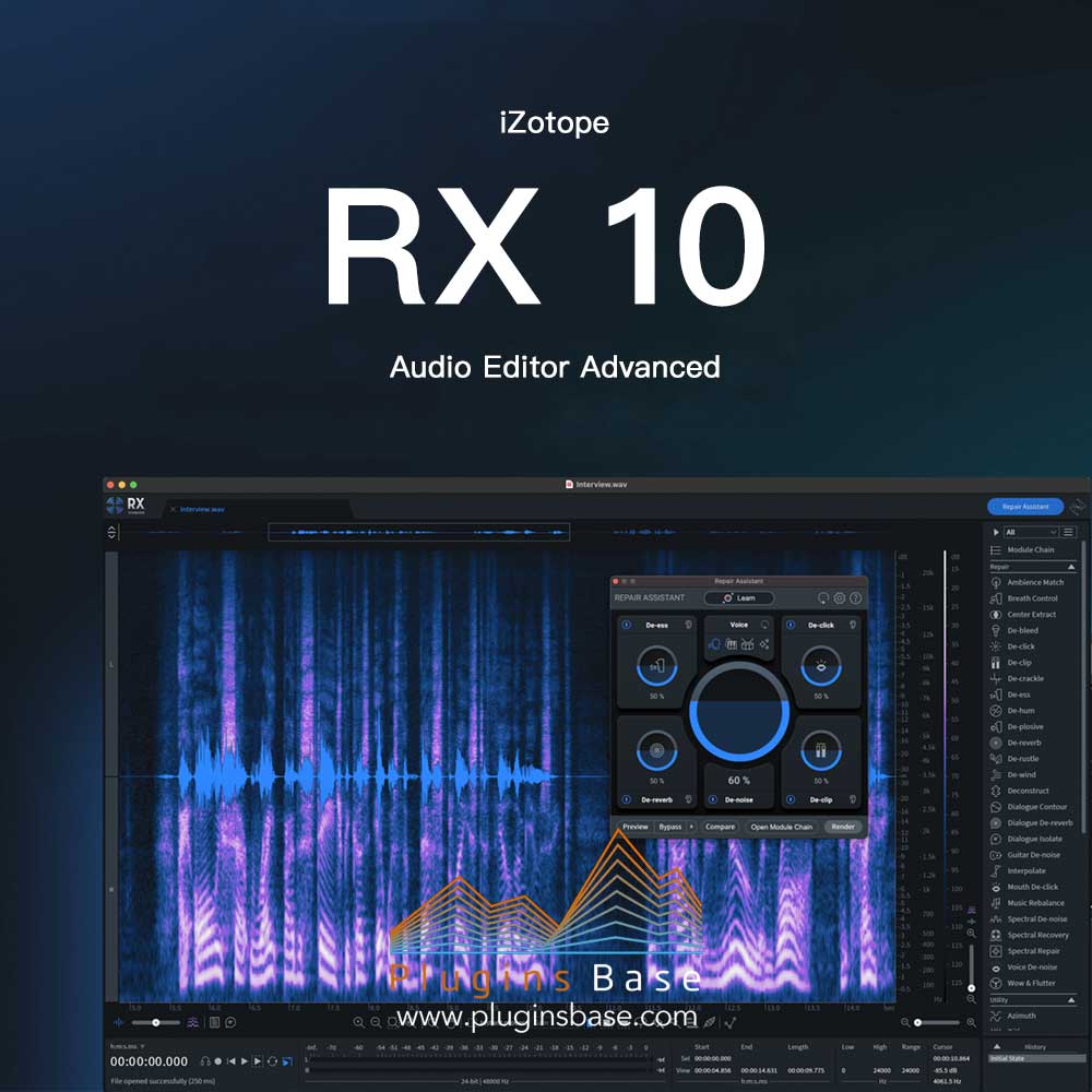 修音降噪人声提取等 iZotope RX 10 Audio Editor Advanced v10.0.0 [WiN+MAC] 效果器插件