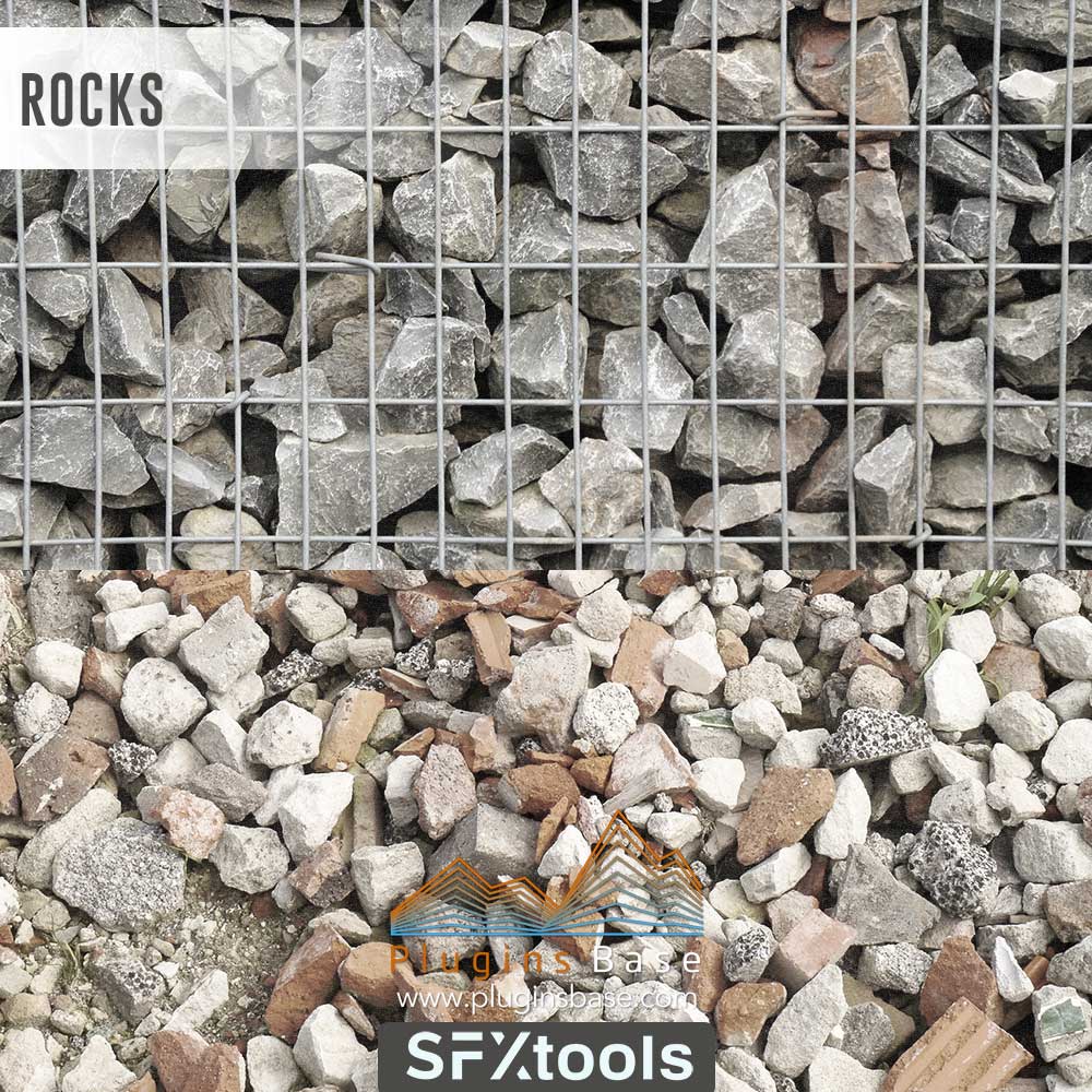电影游戏音效 SFXtools Rocks WAV 岩石 沙子 石头 水泥 砂砾 滚动撞击 掉落破碎声