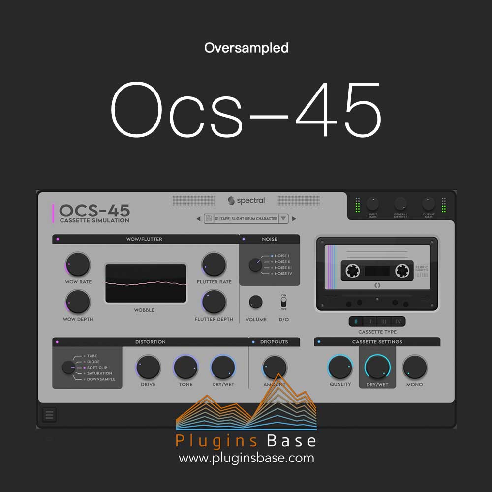 模拟磁带 Oversampled Ocs-45 Cassette Simulation v1.0.1 [WiN+MAC] 效果器插件