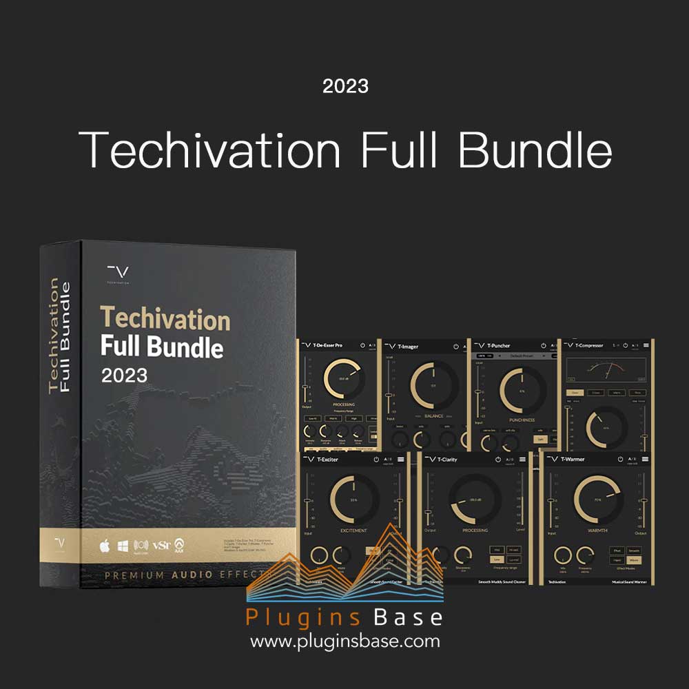 后期混音效果器插件 Techivation Full Bundle 2023 [WiN] 饱和/立体声宽度深度/激励空气感/瞬态控制等