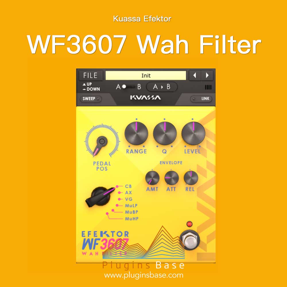 吉他哇音效果器插件 滤波器 Kuassa Efektor WF3607 Wah Filter v1.2.1 [WiN+MAC]