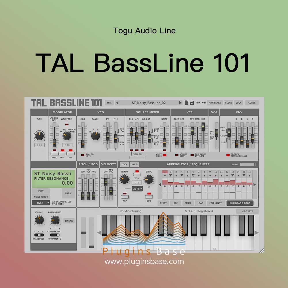 BASS合成器插件 Togu Audio Line TAL BassLine 101 v3.8.0 [WiN+MAC]