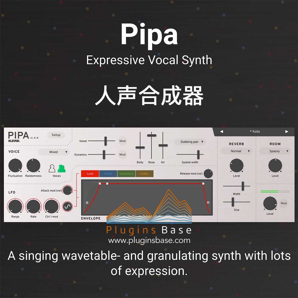 人声合成器插件 Klevgrand Pipa Vocal Synth v1.0.2 [WiN]