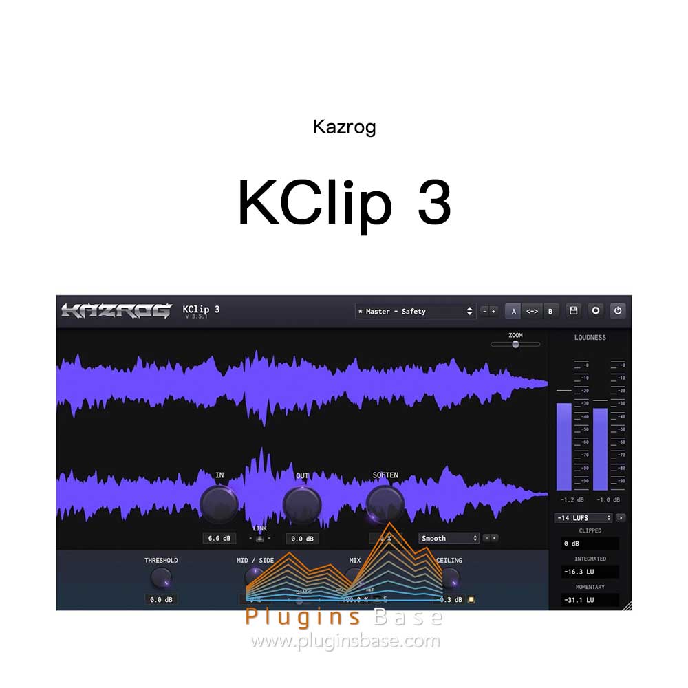 母带限制器 多段饱和器 Kazrog KClip 3 v3.5.1 [WiN+MAC] 效果器插件