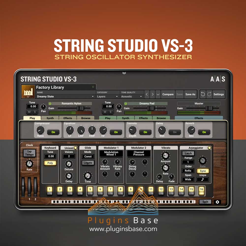 AAS合成器插件 Applied Acoustics Systems String Studio VS-3 v3.2.2 [MAC] 音色设计