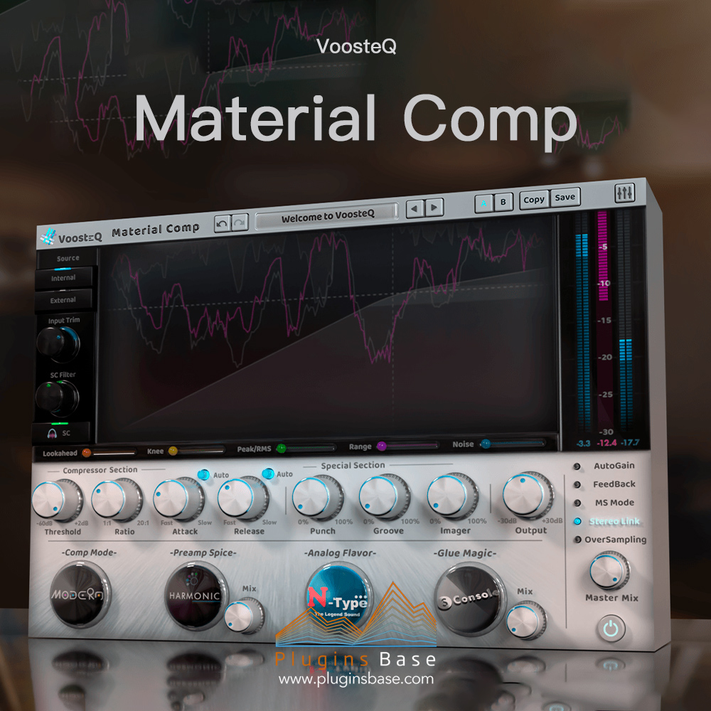 压缩效果器插件 VoosteQ Material Comp v1.7.9 [WiN+MAC]