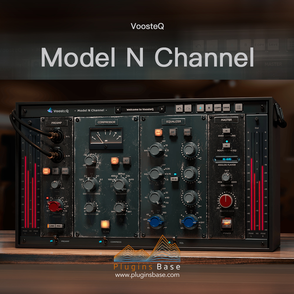 前置放大器/均衡/压缩/混音效果器插件 VoosteQ Model N Channel v1.0.3 [WiN+MAC]