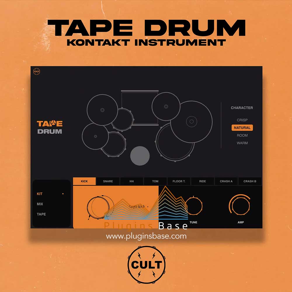 模拟磁带架子鼓音源 Cult Drum Sounds Tape Drum KONTAKT 复古编曲套鼓音色库