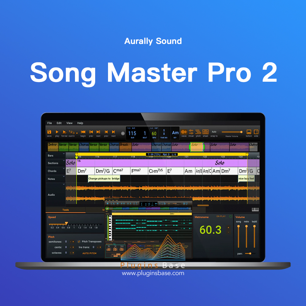 AI智能扒带扒谱 音频转MiDi Aurally Sound Song Master Pro 2.0.0 [WiN] 和弦调式识别分析软件
