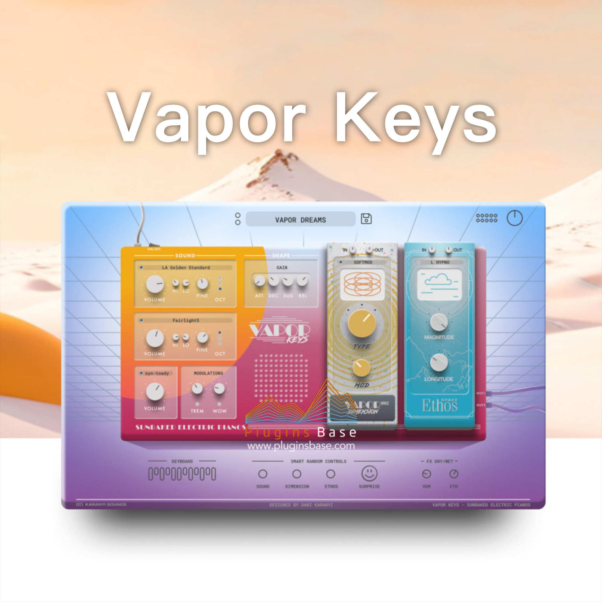 90年代蒸汽波电钢音源插件 Karanyi Sounds Vapor Keys v1.1 [WiN+MAC] 编曲音色