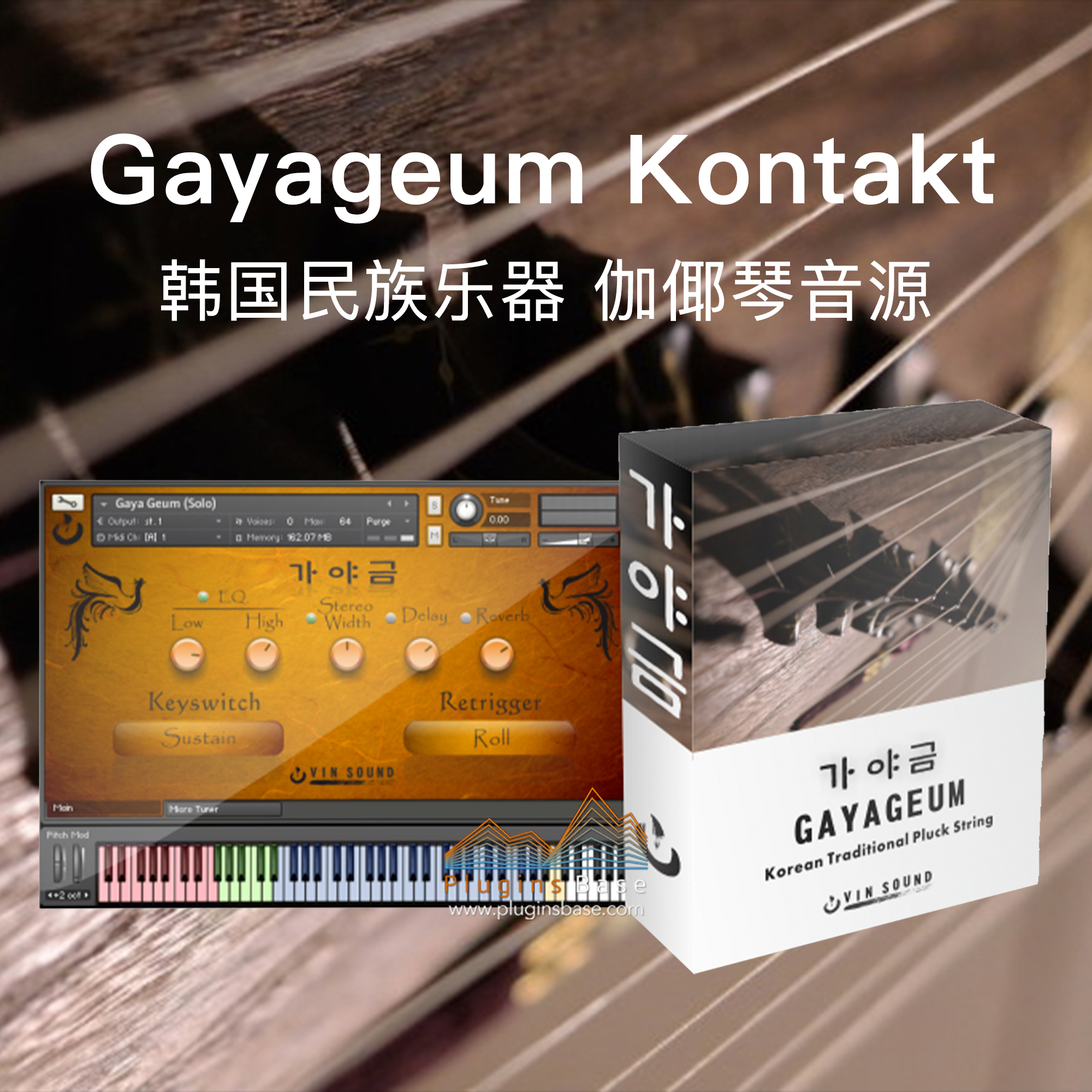 韩国民族乐器/伽倻琴音源 Gayageum KONTAKT 音色库