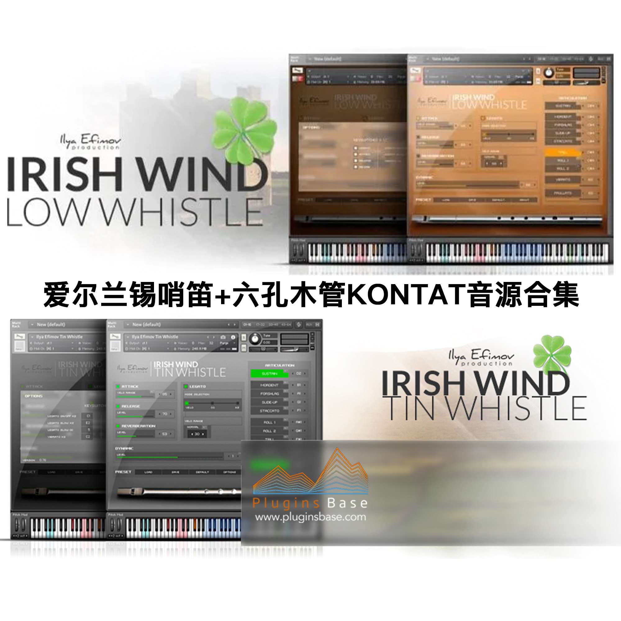 爱尔兰锡哨笛+ 六孔木管音源 Ilya Efimov Irish Whistle Tin and Low 音色库